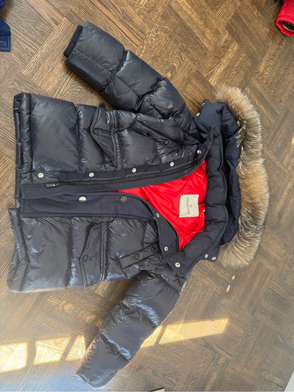 Moncler Navy Blue Puffer Coat kids 5us